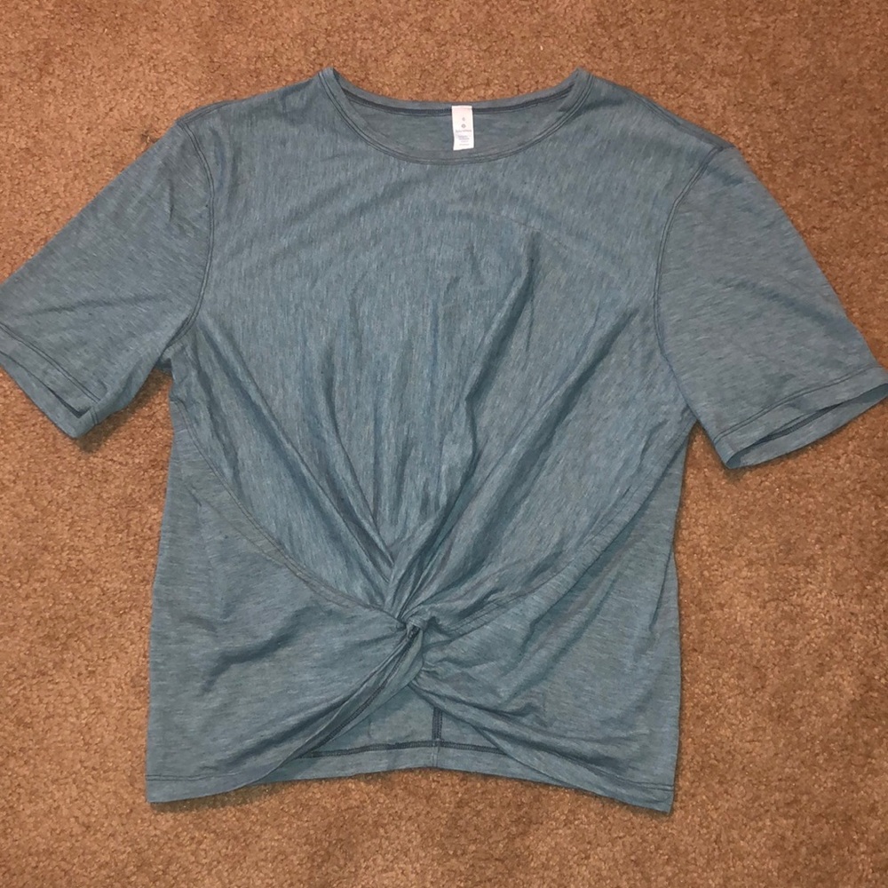 Teal Lululemon Knot Front Tee